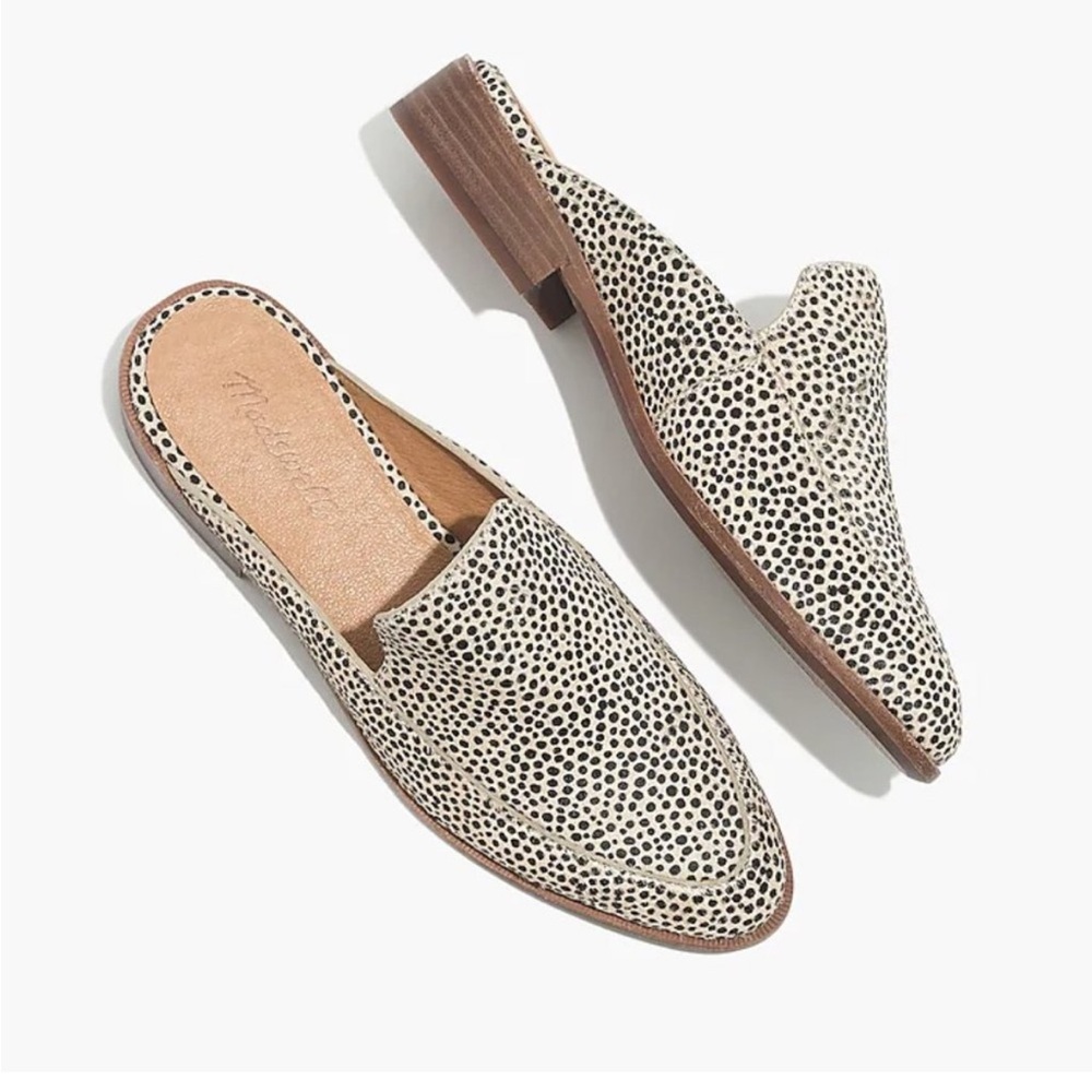 Madewell Black and White Spotted Loafers